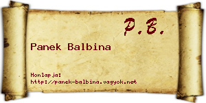 Panek Balbina névjegykártya